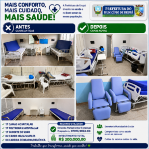 A Prefeitura de Urupá, por meio da Secretaria Municipal de Saúde, segue investindo de forma contínua na melhoria da estrutura e na qualidade dos serviços oferecidos à população.