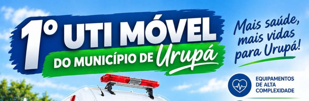 A saúde do nosso município segue avançando! Hoje, celebramos uma importante conquista: a *1ª UTI Móvel do município de Urupá*, um investimento que representa mais estrutura, segurança e qualidade no atendimento à nossa população.